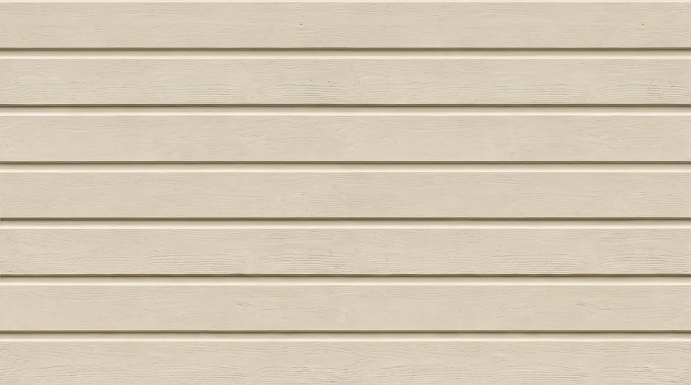 Bardage en clins horizontaux teinte crème, aspect bois